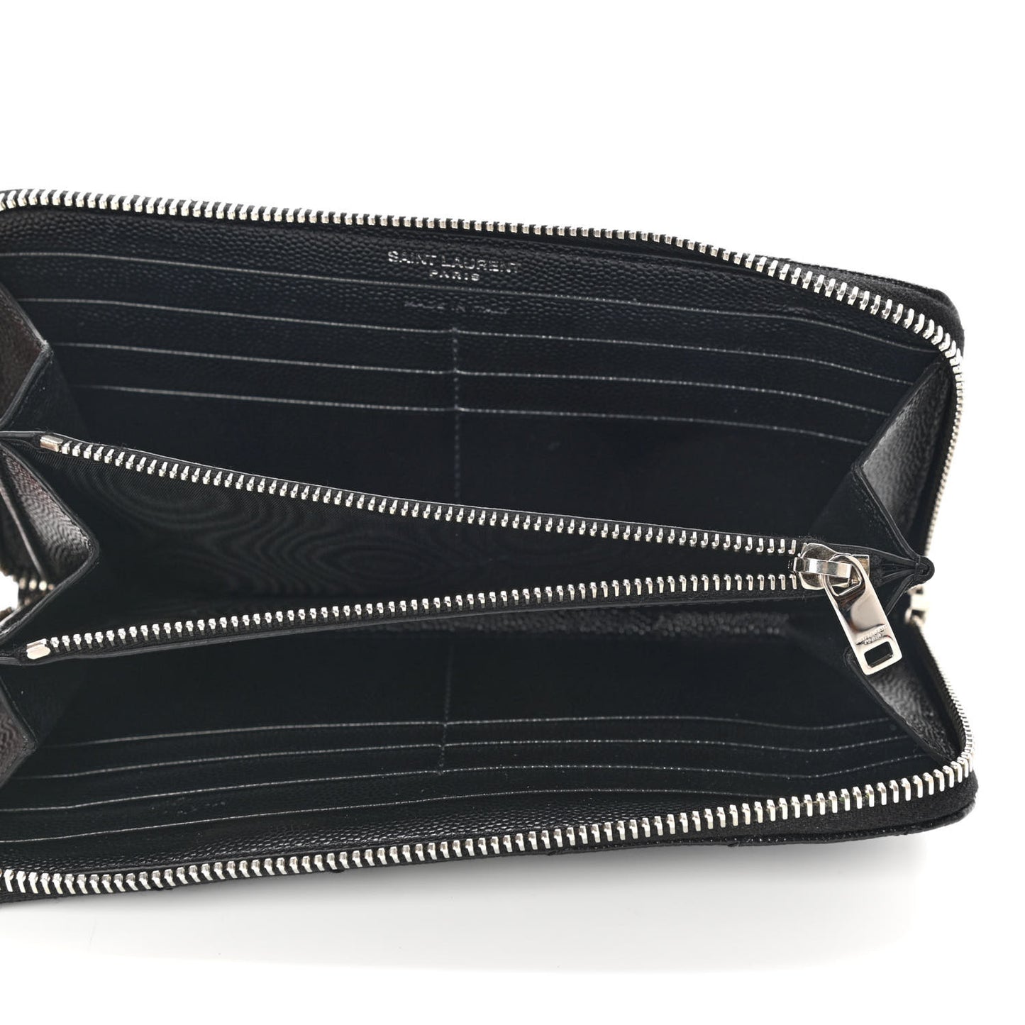 Grain De Poudre Matelasse Chevron Monogram Zip Around Wallet Black