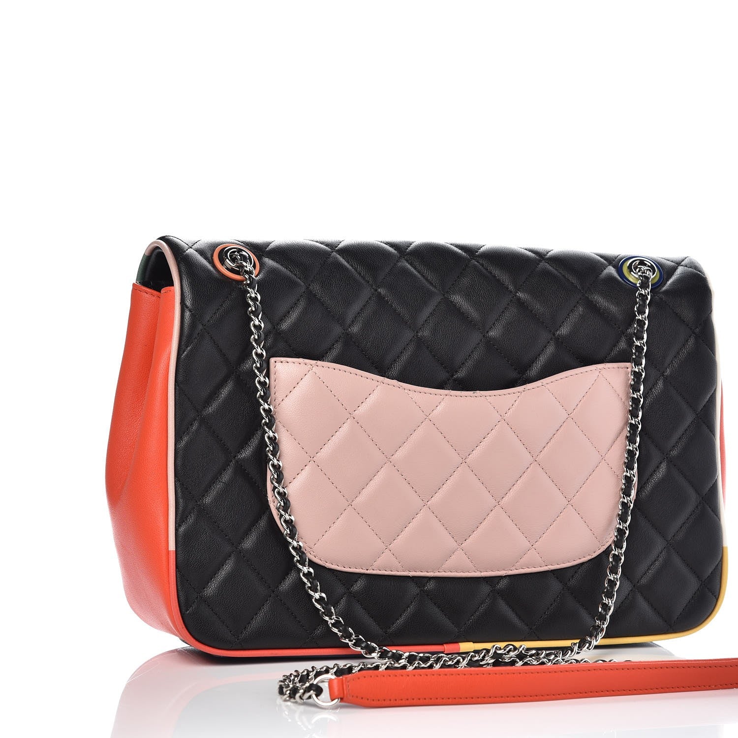 Chanel Lambskin Quilted Jumbo Cuba Color Flap Black 3 of 9