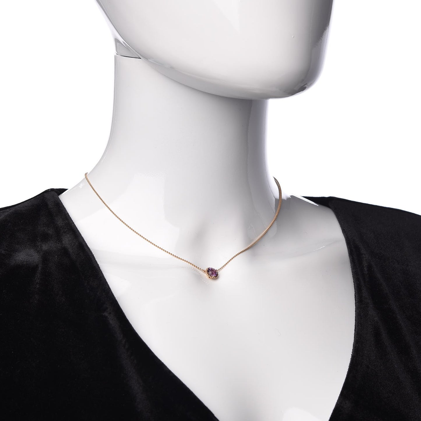 18K Rose Gold Amethyst Sparklers Pendant Necklace