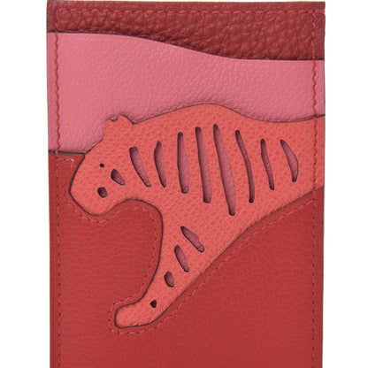 Hermes Epsom Togo Evercolor Rooroo 3CC Card Holder Rouge De Coeur Rose Texas Rose Azalee 8 of 9