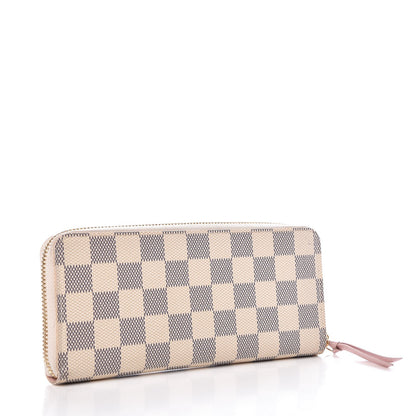 Louis Vuitton Damier Azur Clemence Wallet Rose Ballerine 3 of 8