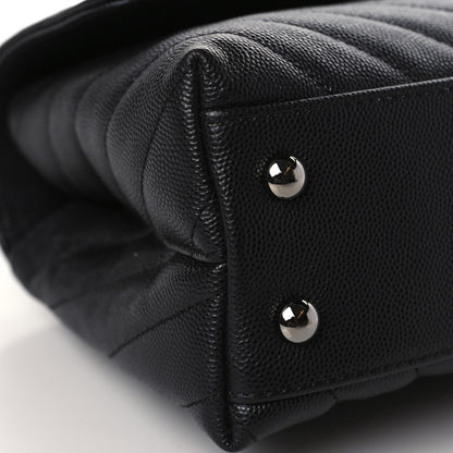 Chanel Caviar Chevron Quilted Mini Coco Handle Flap Black 7 of 8