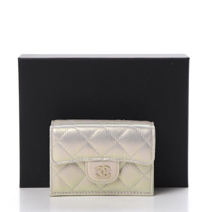 Chanel Iridescent Lambskin Quilted Double Flap Wallet Ivory 9 of 9