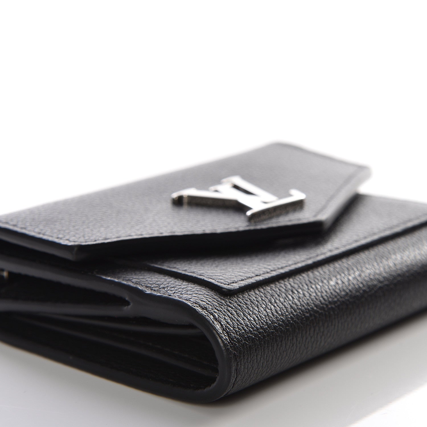 Louis Vuitton Soft Calfskin My Lockme Compact Wallet Black 7 of 10