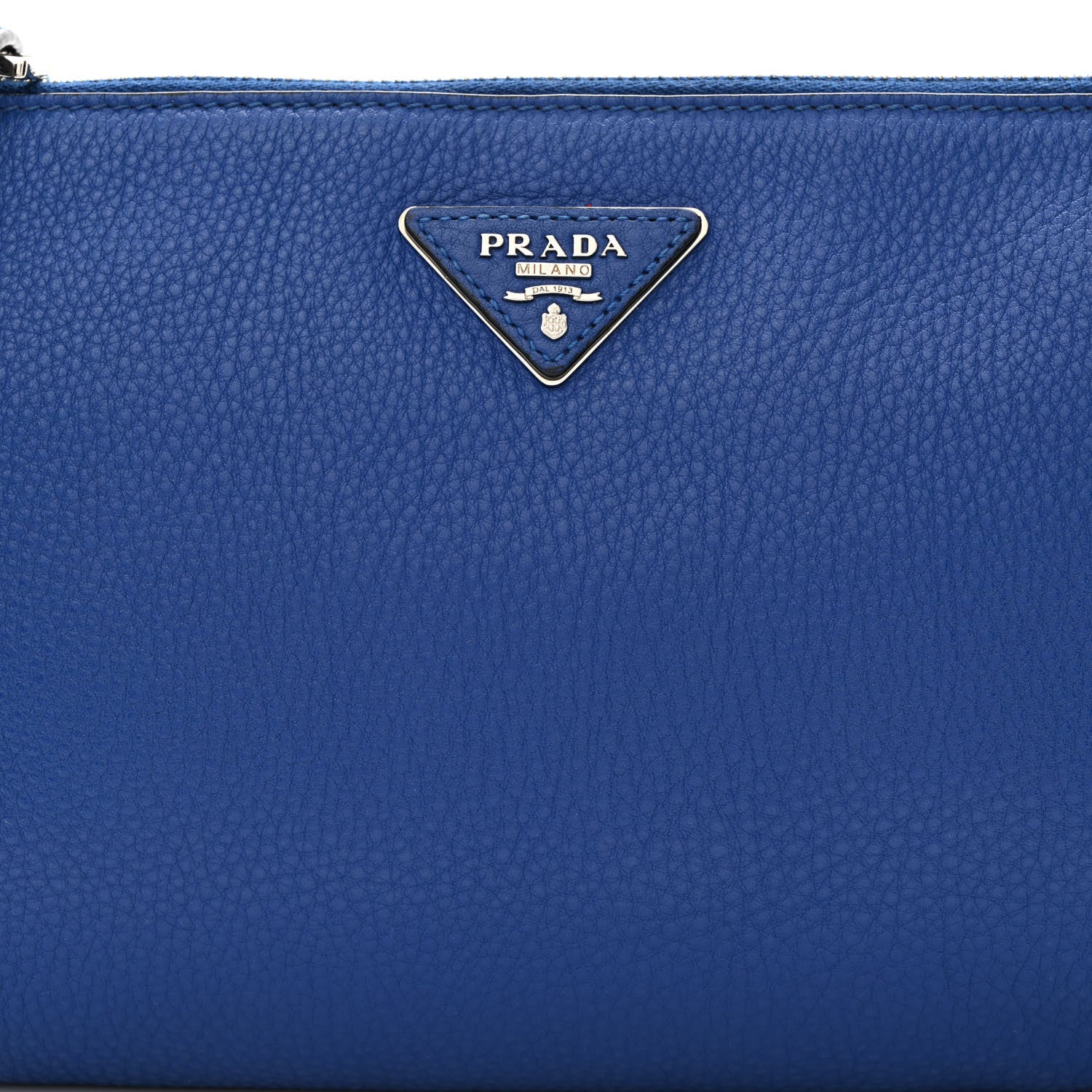 Prada Vitello Daino Zippered Shoulder Bag Royal 10 of 12