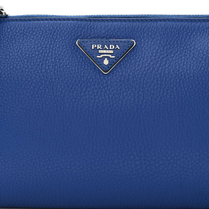 Prada Vitello Daino Zippered Shoulder Bag Royal 10 of 12