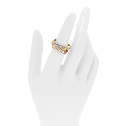 Cartier 18K Pink White Yellow Gold Diamond Trinity Ring 55 7.25 2 of 4