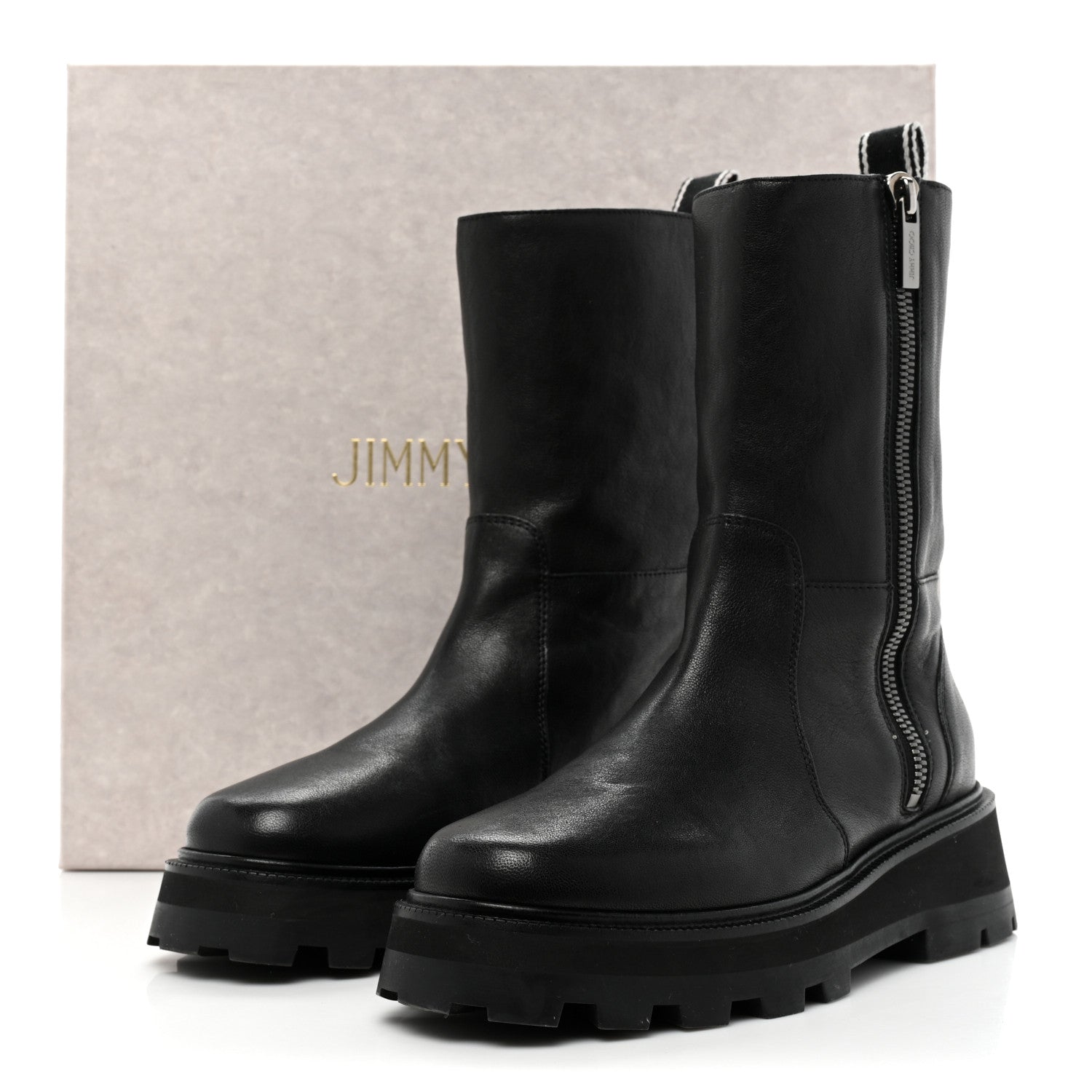 Jimmy Choo BAYU WOMENS LEATHER PULL ON MID-CALF BOOTS 40 Black 11 of 11