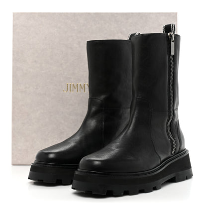 Jimmy Choo BAYU WOMENS LEATHER PULL ON MID-CALF BOOTS 40 Black 11 of 11