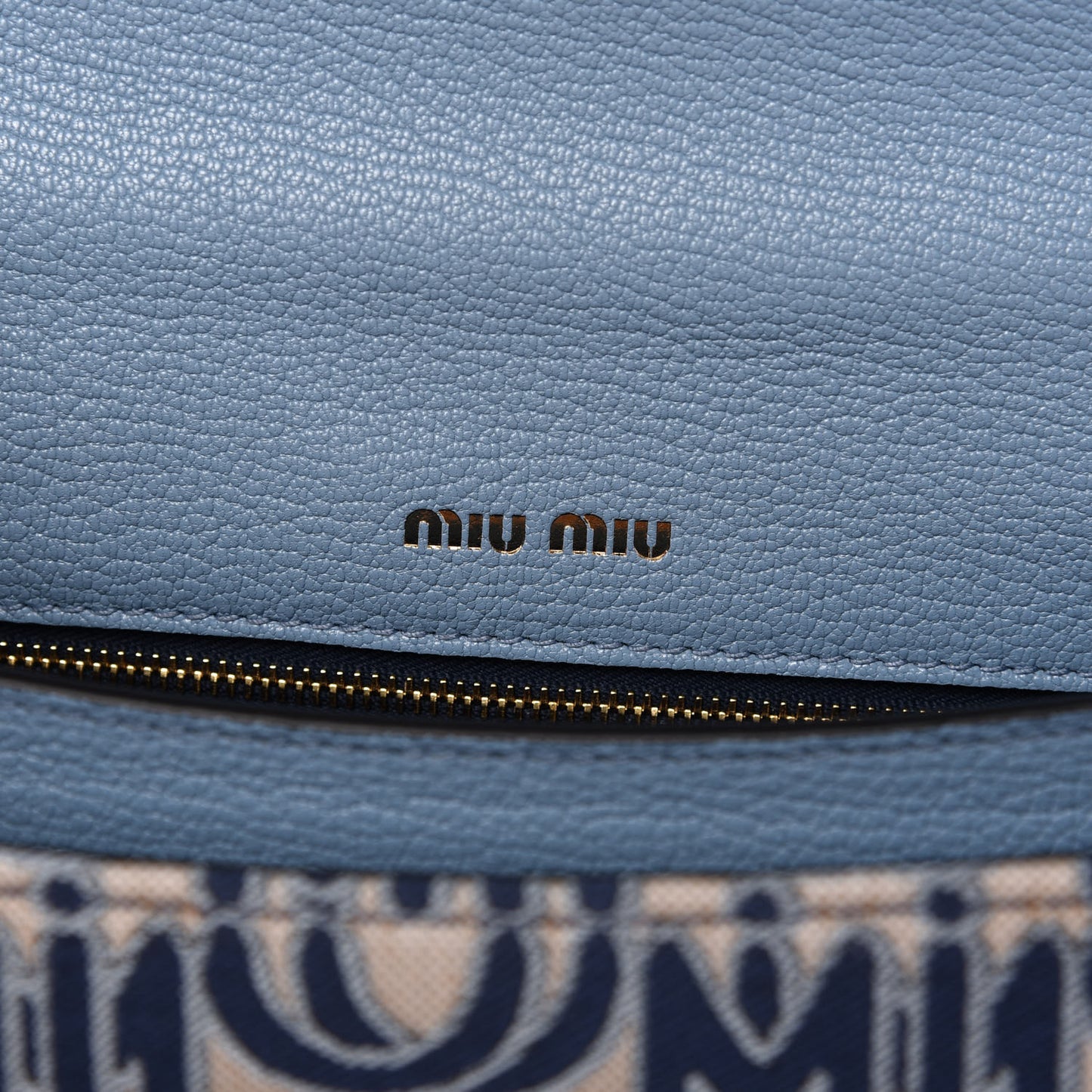 Jacquard Madras Confidential Logo Shoulder Bag Blue