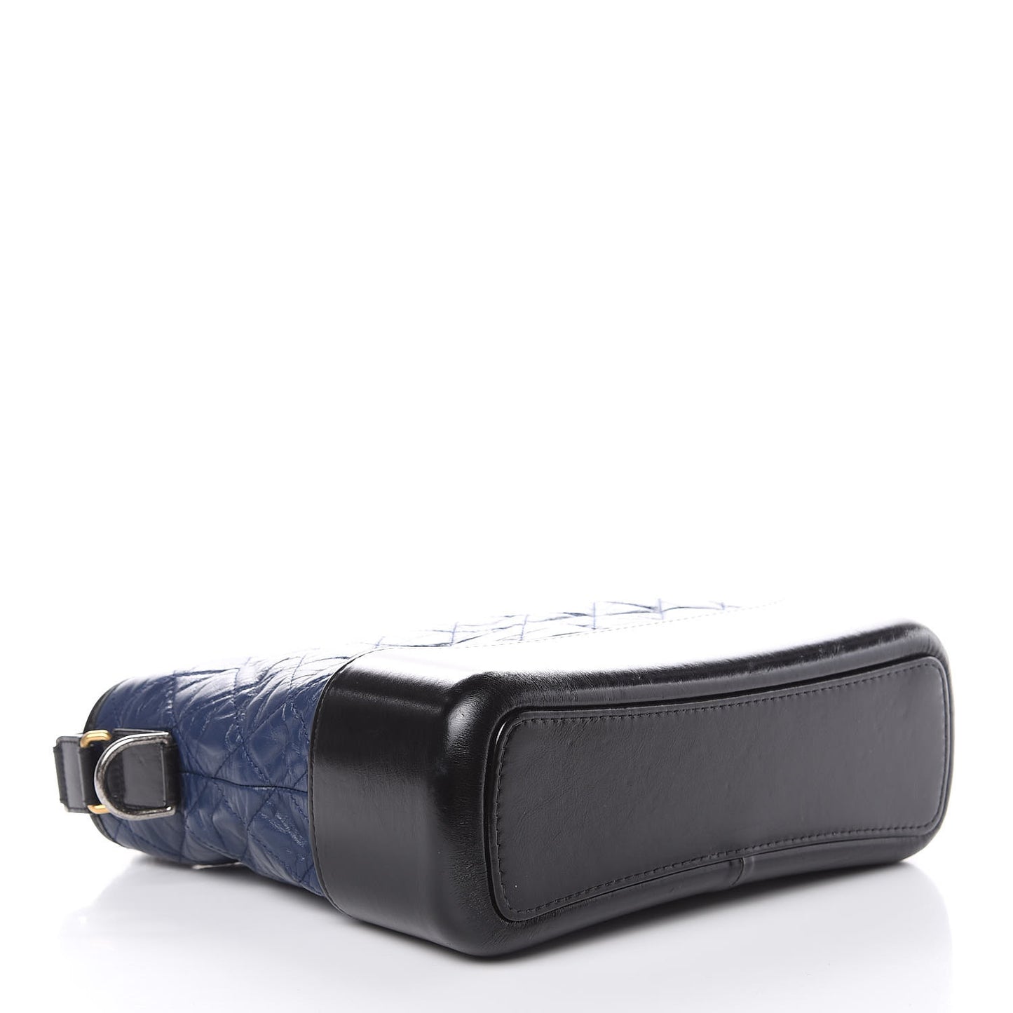 Aged Calfskin Quilted Medium Gabrielle Hobo Navy Black