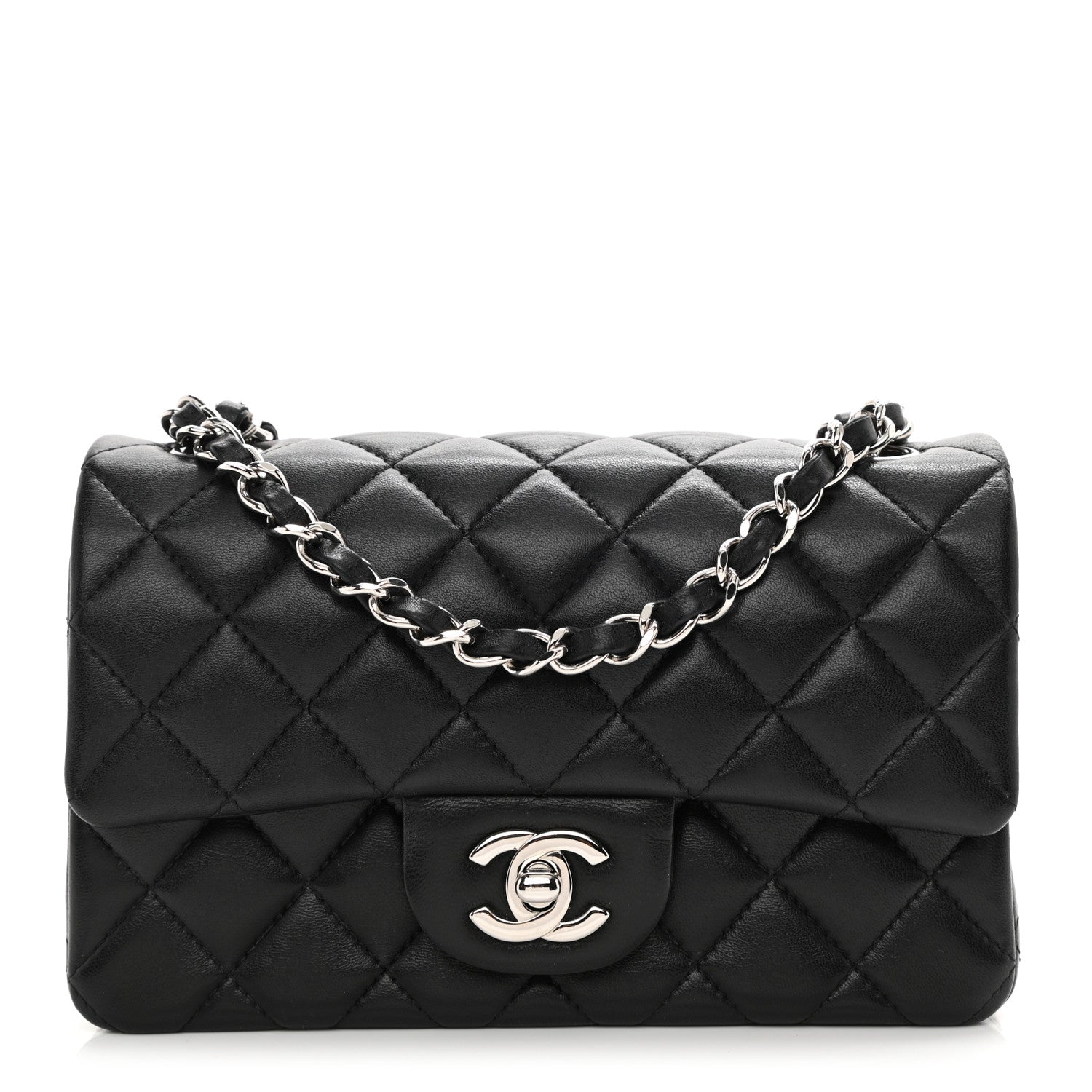 Chanel Lambskin Quilted Mini Rectangular Flap Black 1 of 10