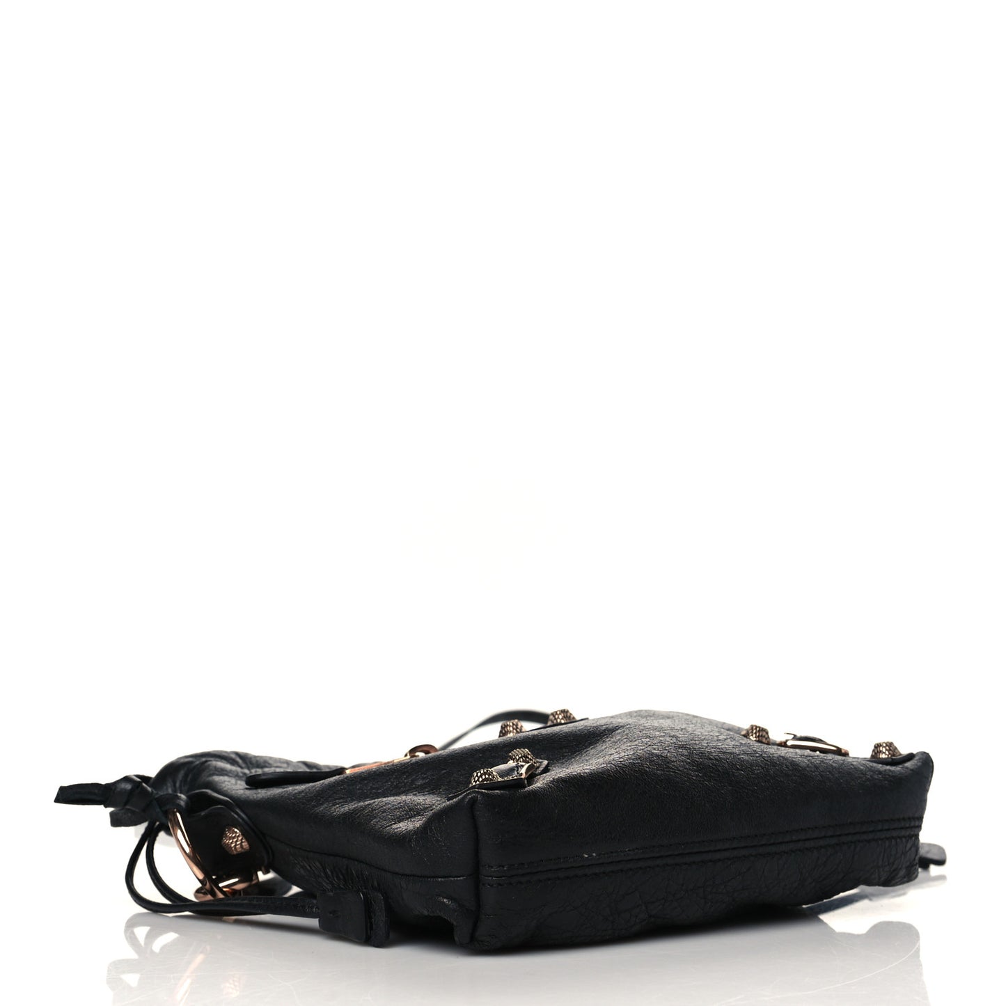 Agneau Giant 12 Rose Gold Hardware Mini Move On Black