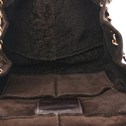 Chanel Shearling Accordion Flap Brown 5 of 10
