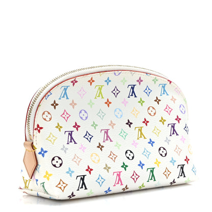 Louis Vuitton Monogram Multicolor Cosmetic Pouch White Litchi 3 of 8