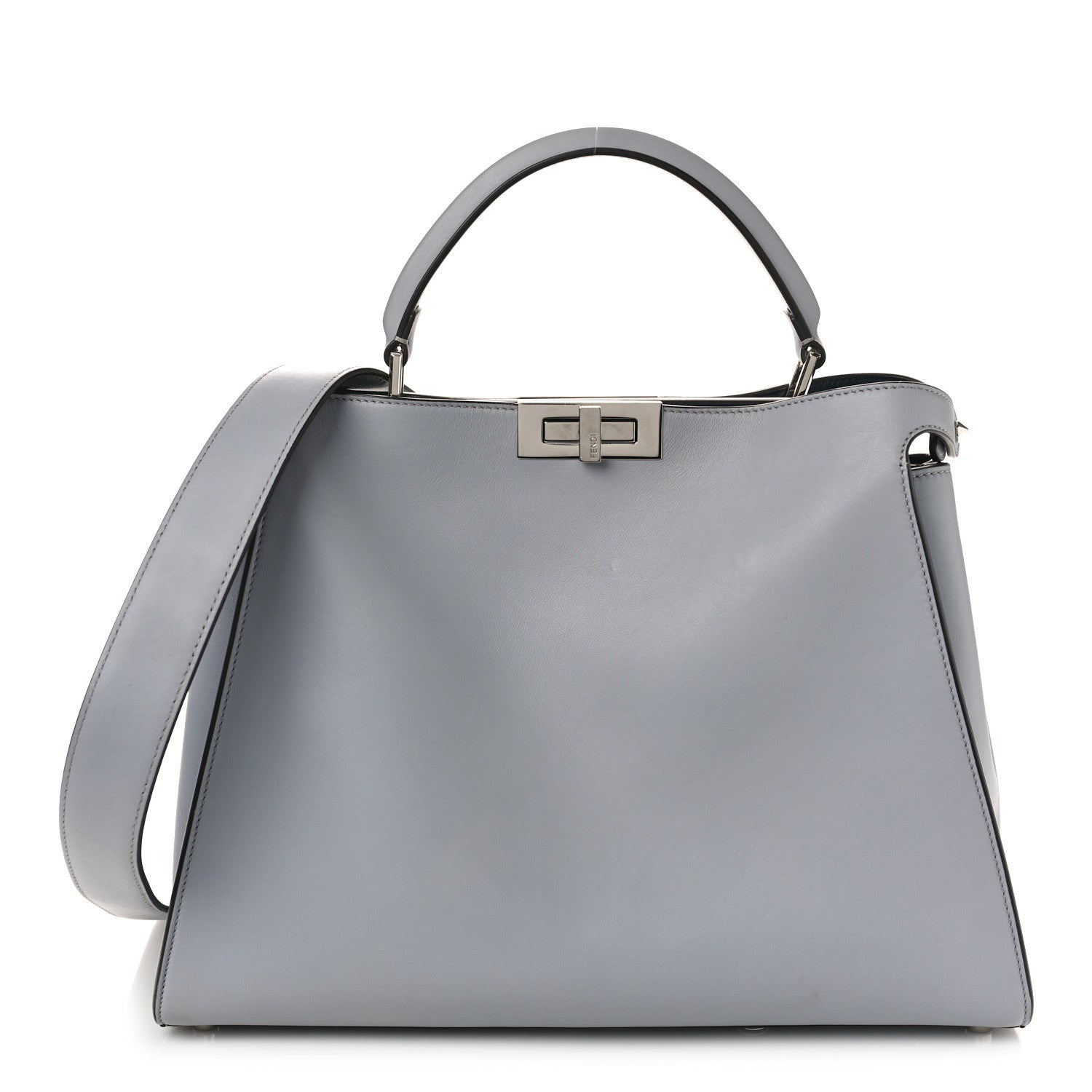 Fendi Vitello Tahiti Burro Large Peekaboo Iconic Essentially Satchel Ardesia Dark Blue 1 of 9