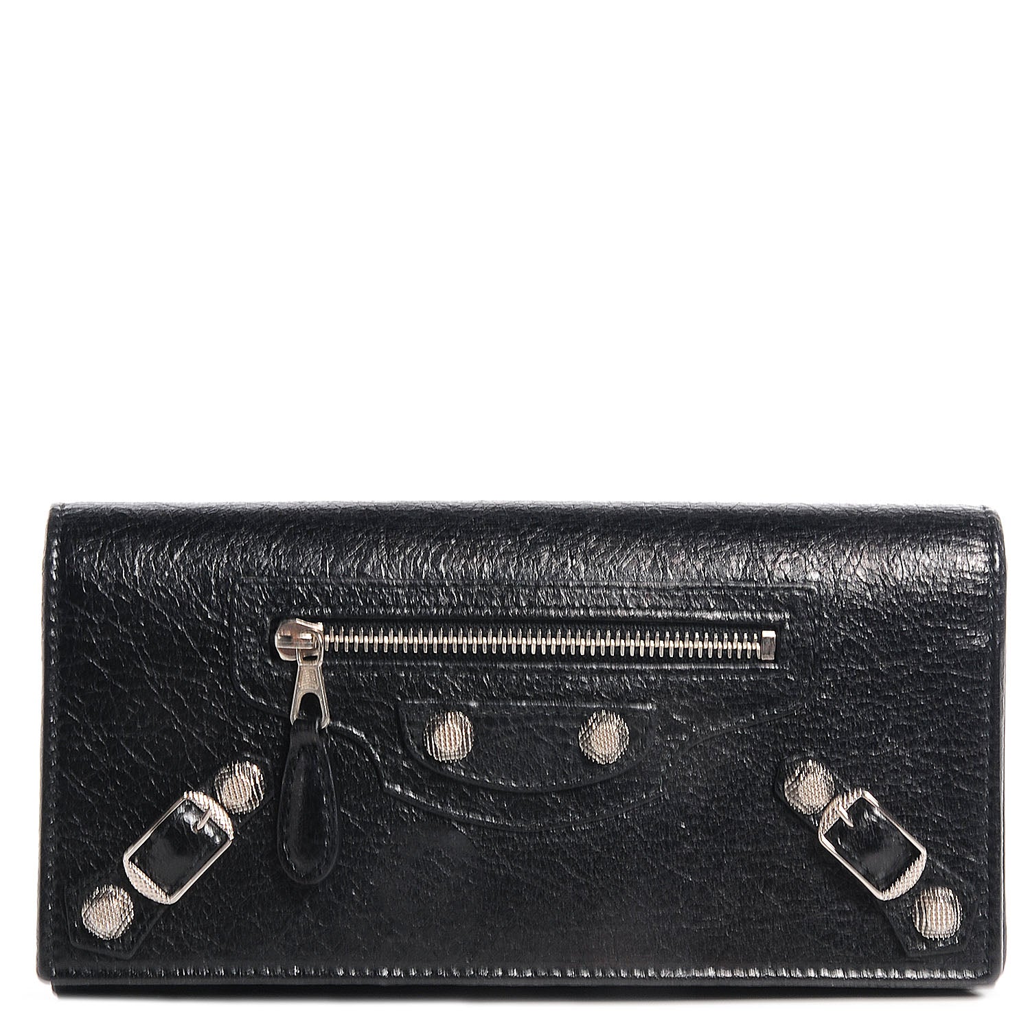 Balenciaga Agneau Giant 12 Silver Hardware Money Wallet Black 1 of 10