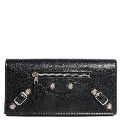 Balenciaga Agneau Giant 12 Silver Hardware Money Wallet Black 1 of 10
