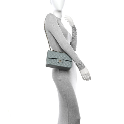 Chanel Caviar Quilted Small Double Flap Light Blue 3 of 11