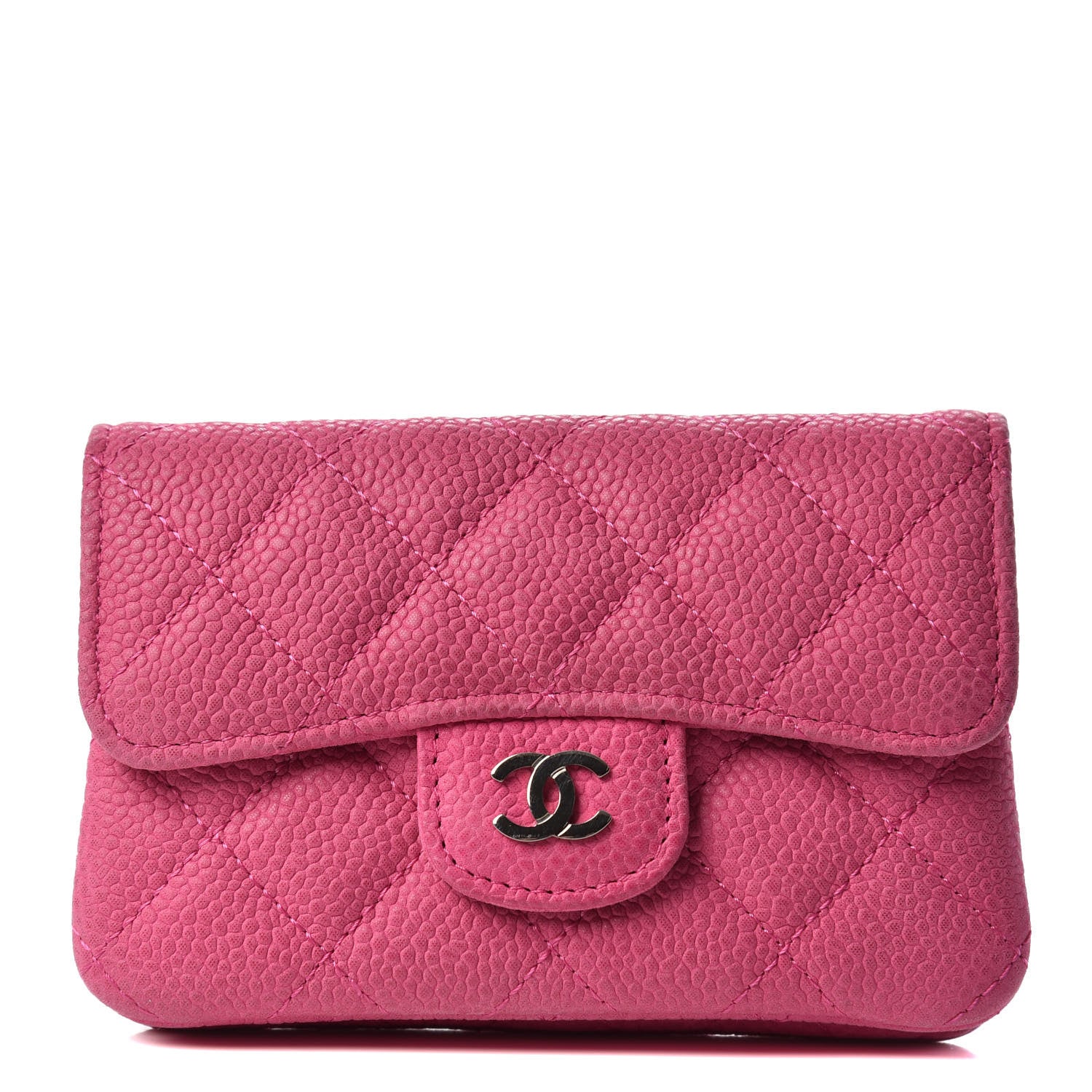 Chanel Iridescent Caviar Quilted CC Card Holder Pink 1 of 10