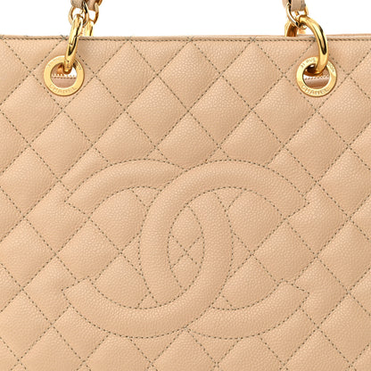 Chanel Caviar Quilted Grand Shopping Tote GST Beige Clair 8 of 14