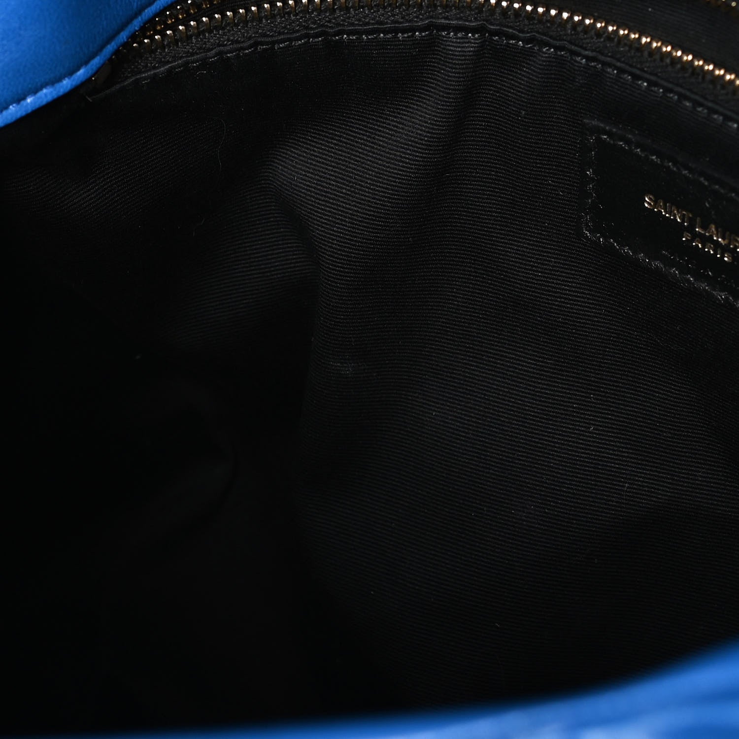 Saint Laurent Lambskin Quilted Medium Loulou Puffer Monogram Chain Satchel Majorele Blue 14 of 14