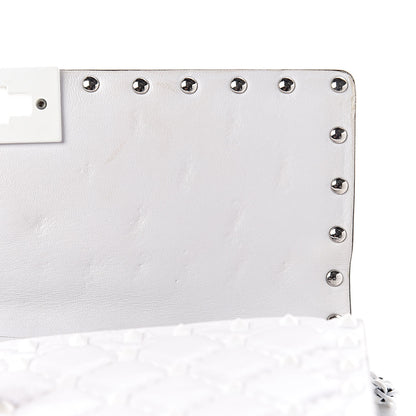 Valentino Garavani Lambskin Free Rockstud Spike Wallet on Chain Optic White 13 of 17