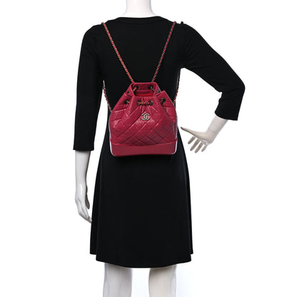 Chanel Aged Calfskin Quilted Small Gabrielle Backpack Dark Pink 2 of 9