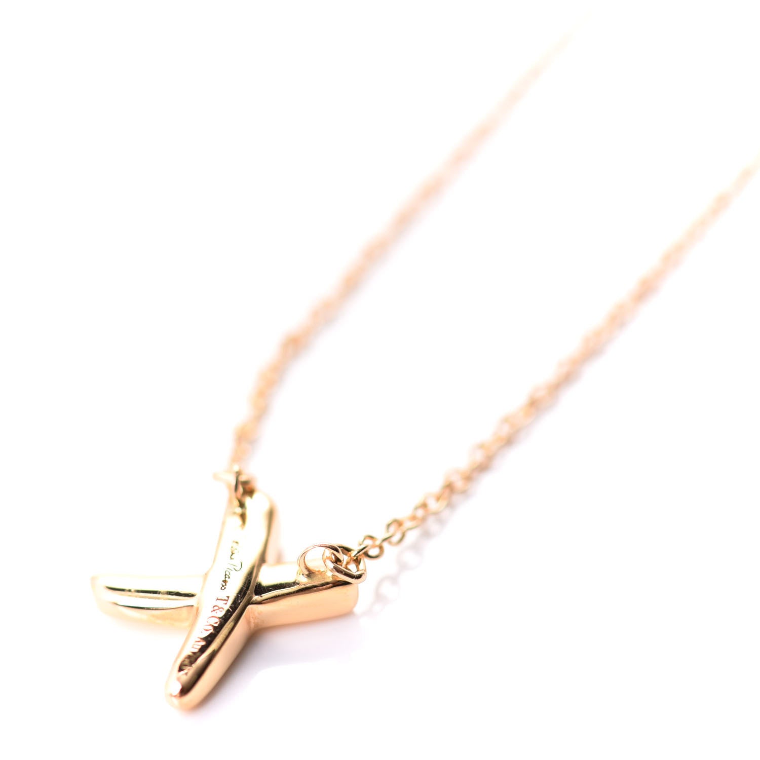 Tiffany 18K Rose Gold Paloma Picasso Graffiti X Pendant Necklace 5 of 6