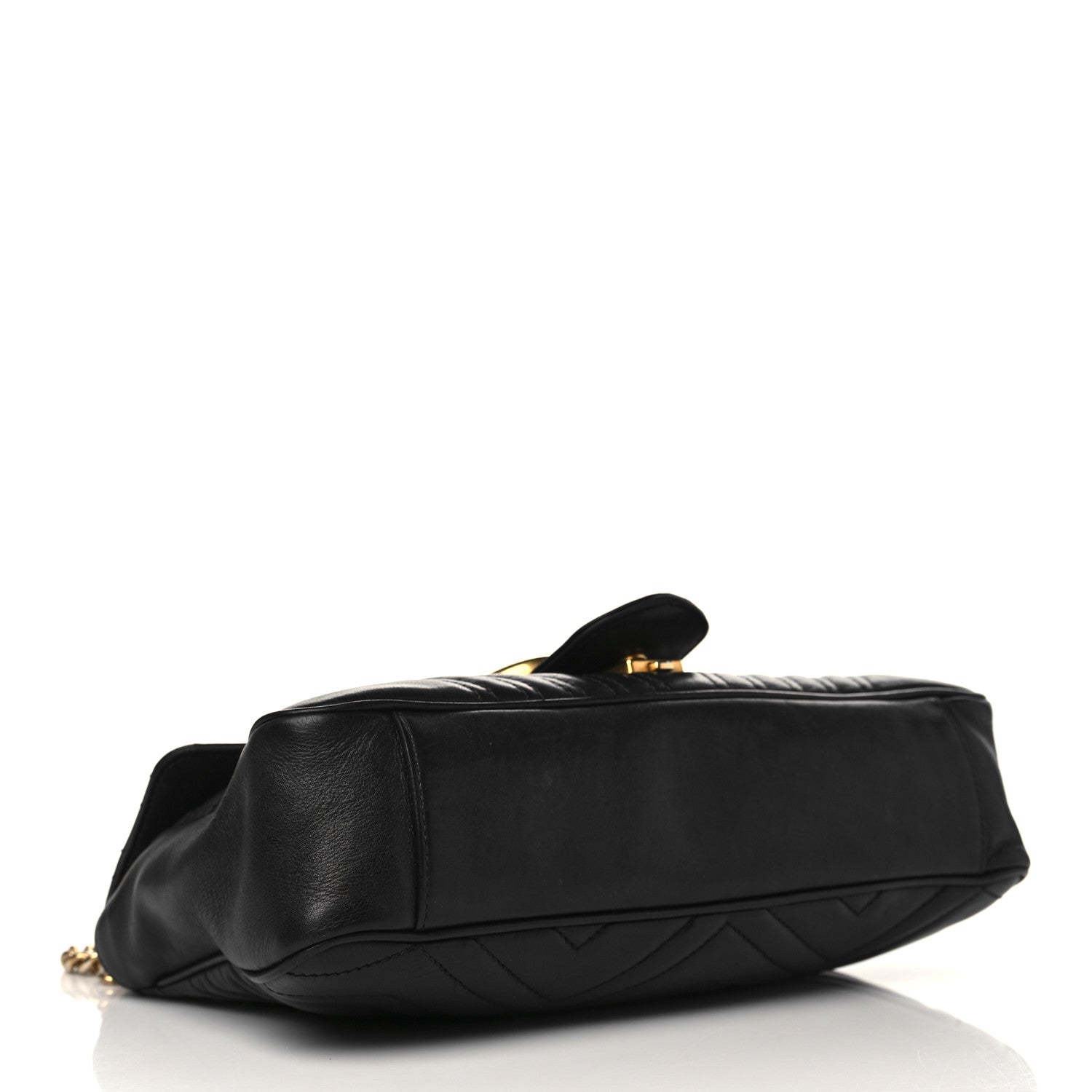 Gucci Calfskin Matelasse Medium GG Marmont Shoulder Bag Black 4 of 7