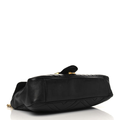 Gucci Calfskin Matelasse Medium GG Marmont Shoulder Bag Black 4 of 7