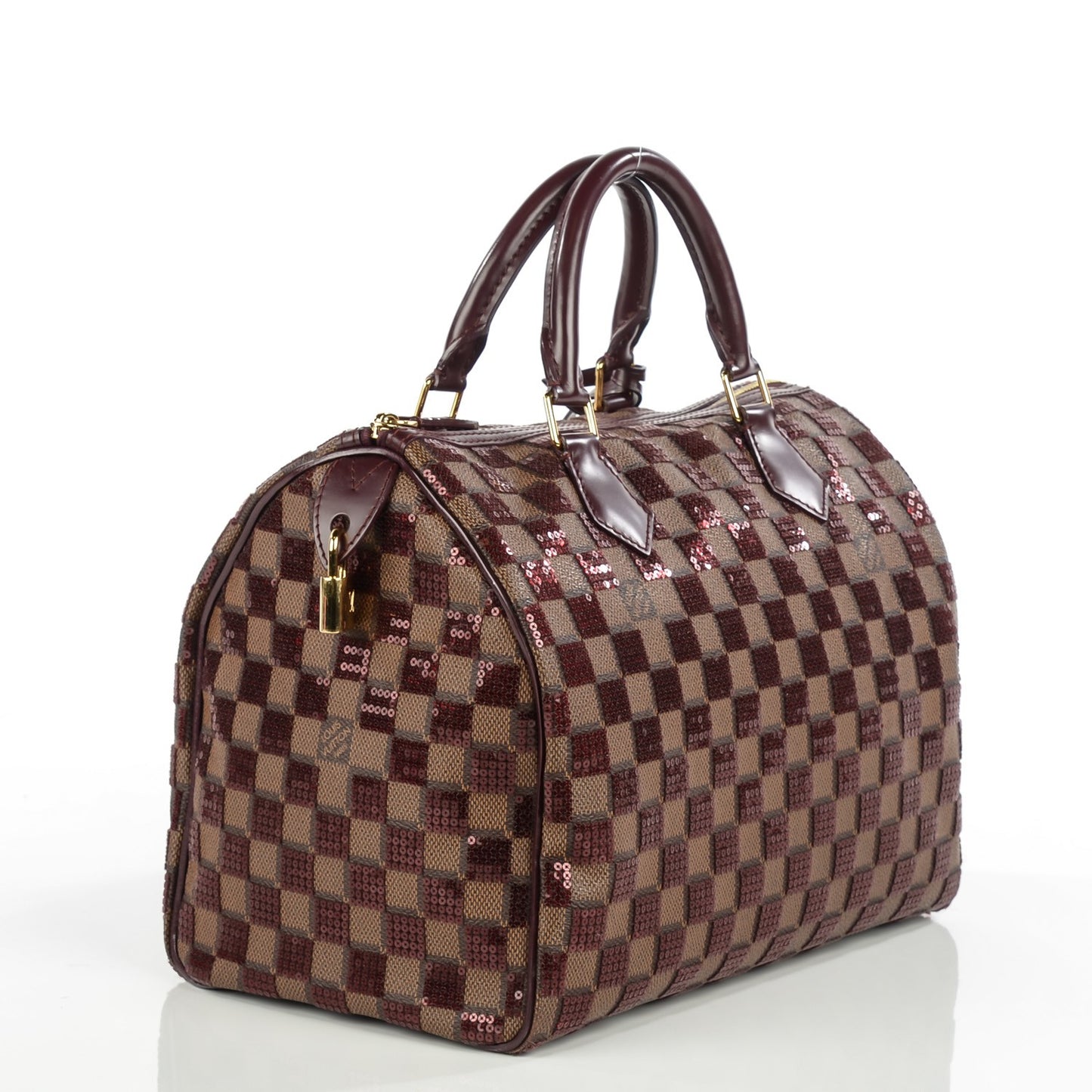 Damier Paillettes Speedy 30 Rouge