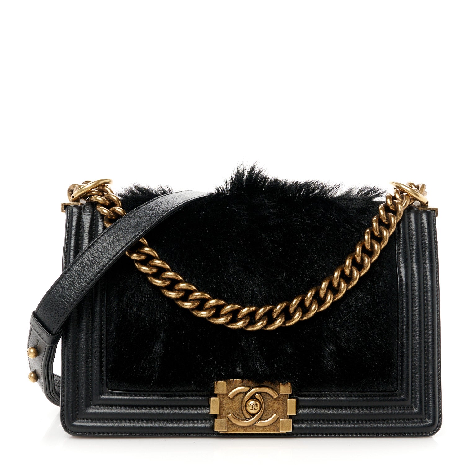 Chanel Goat Hair Medium Celtic Boy Flap Black 1 of 10