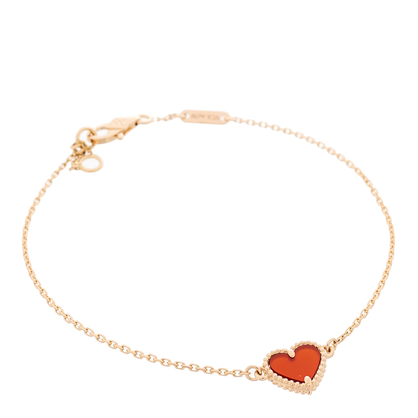 18K Rose Gold Carnelian Sweet Alhambra Heart Bracelet