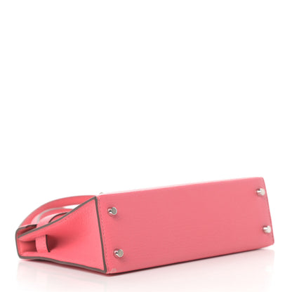 Hermes Chevre Mysore Mini Kelly Sellier 20 Rose Lipstick 4 of 11