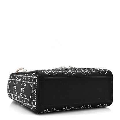 Christian Dior Satin Crystal Cannage Mini Lady Dior Black 4 of 14