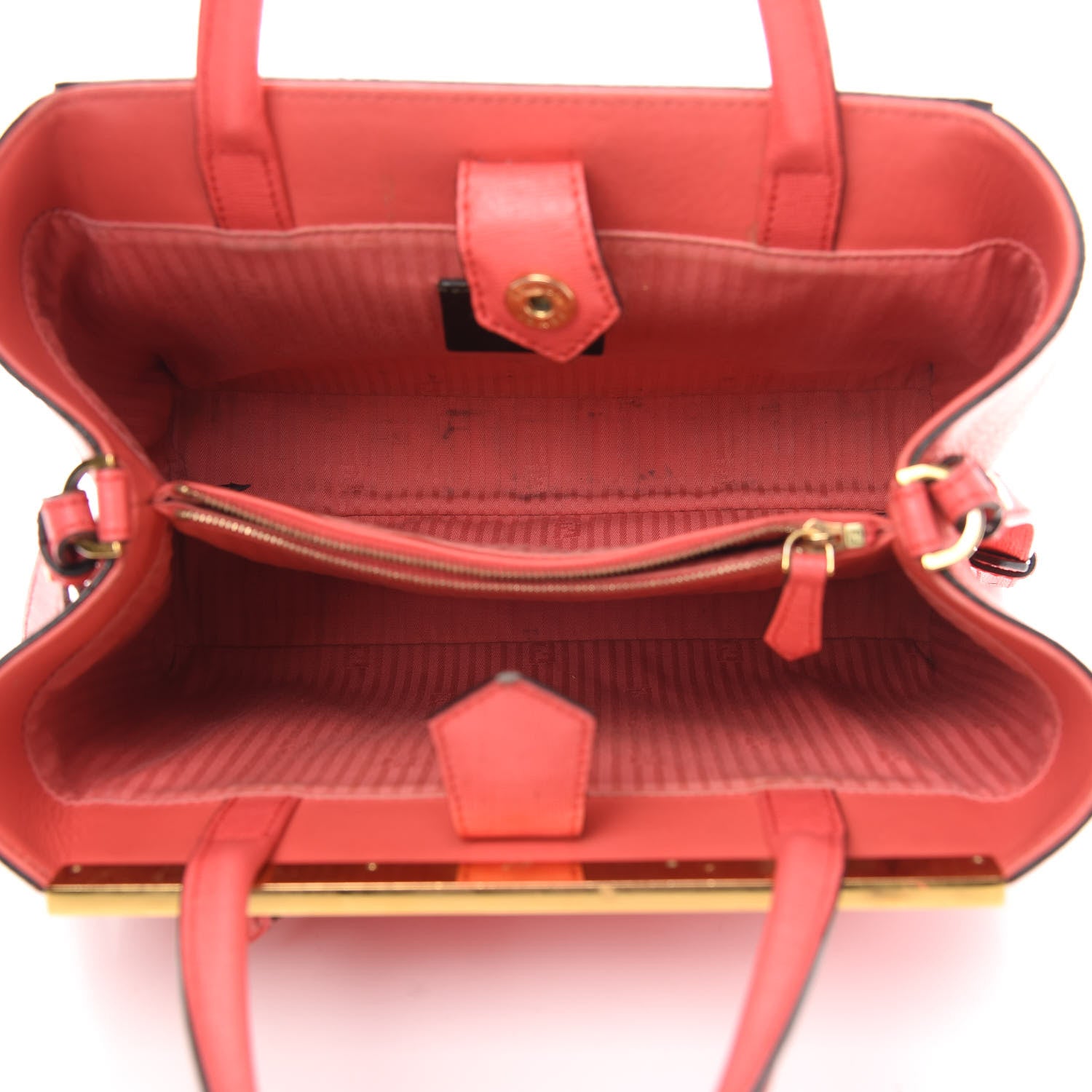 Fendi Vitello Elite Flamingo Petite 2Jours Tote Rosa Exstasy 5 of 12