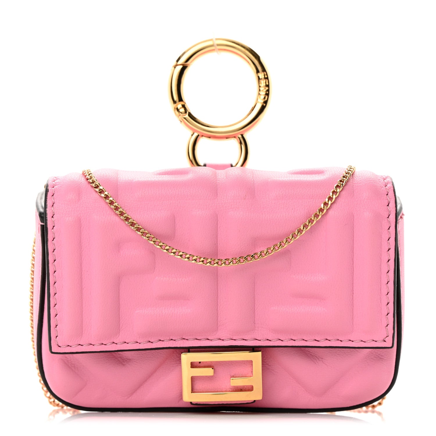 Fendi Nappa Matisse FF Embossed Nano Baguette Charm Lollypop 1 of 15