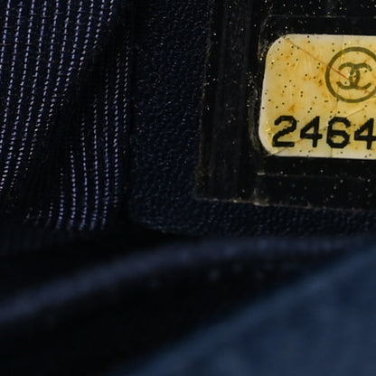 Chanel Caviar Chevron Quilted Medium Boy Flap Navy Navy 8 of 15