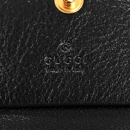Gucci Calfskin Web Rajah Chain Card Case Wallet Black 6 of 11