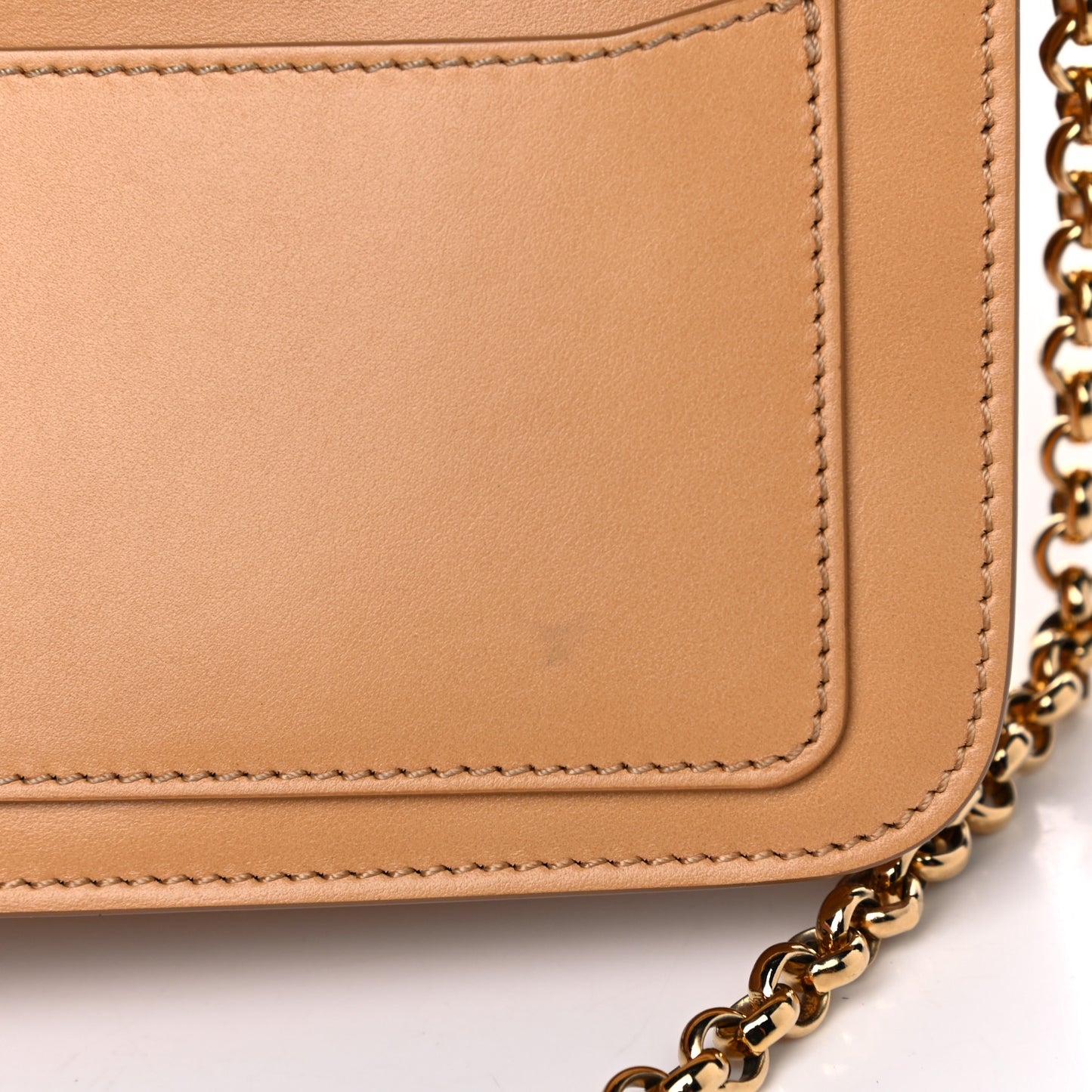 Calfskin Suede C Clutch With Chain Bleached Brown