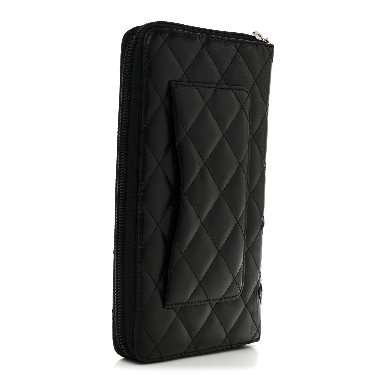 Chanel Calfskin Cambon Zip Around Organizer Wallet Black 3 of 9