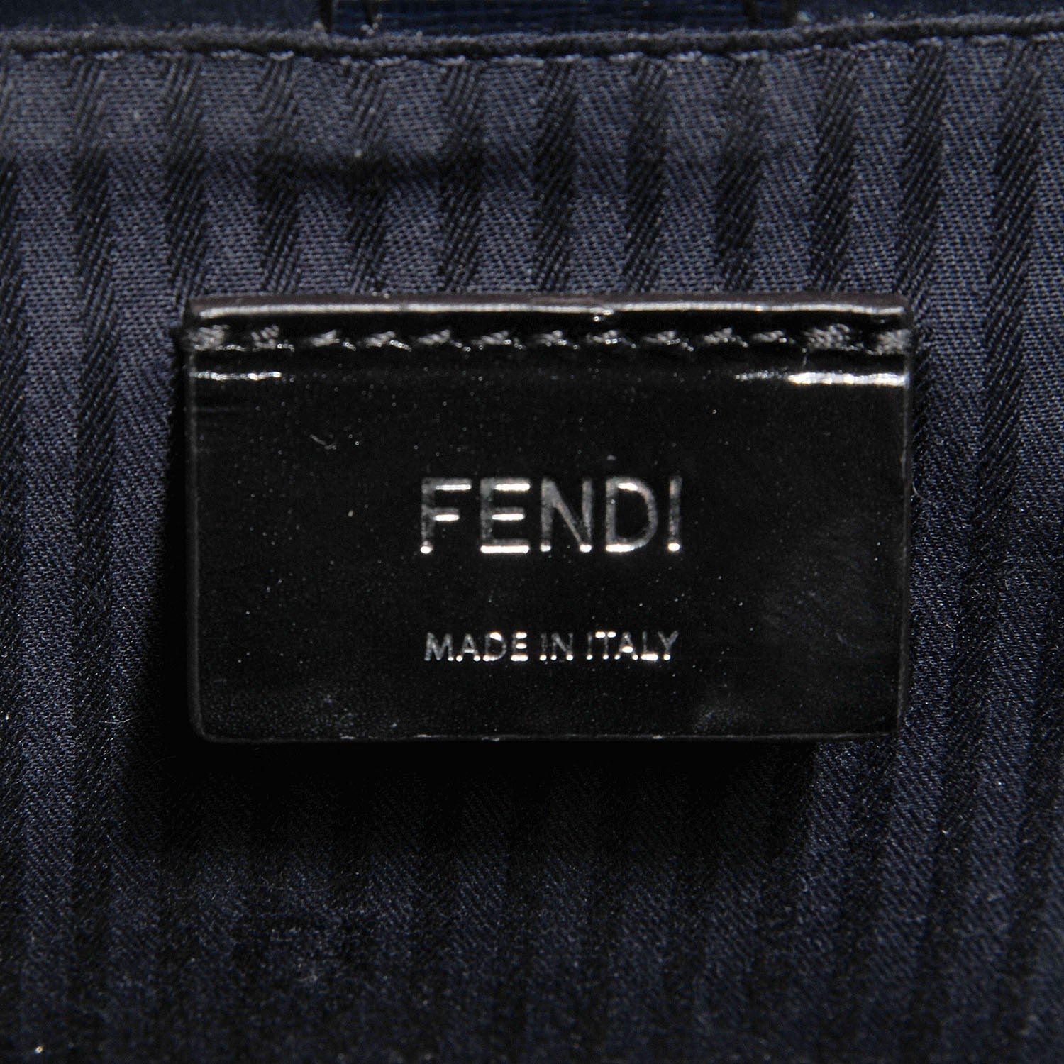 Fendi Vitello Elite Colorblock Petite 2Jours Tote Lavagna Oceano Argento 8 of 13