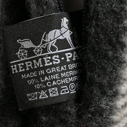 Hermes Wool Cashmere Avalon Pillow PM Ecru Gris Fonce 3 of 4