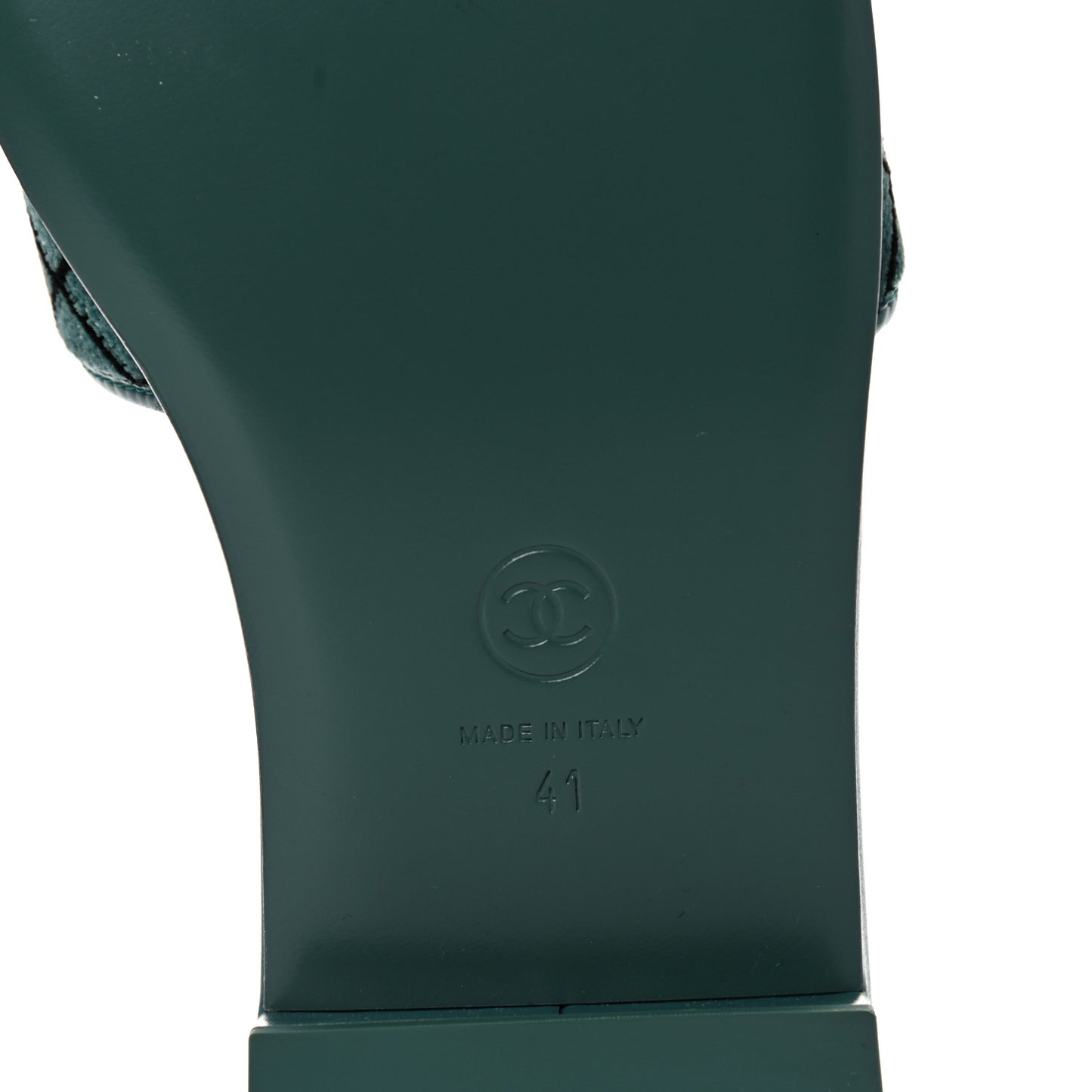 Embroidered Fabric Calfskin Slide Sandal 41 Green