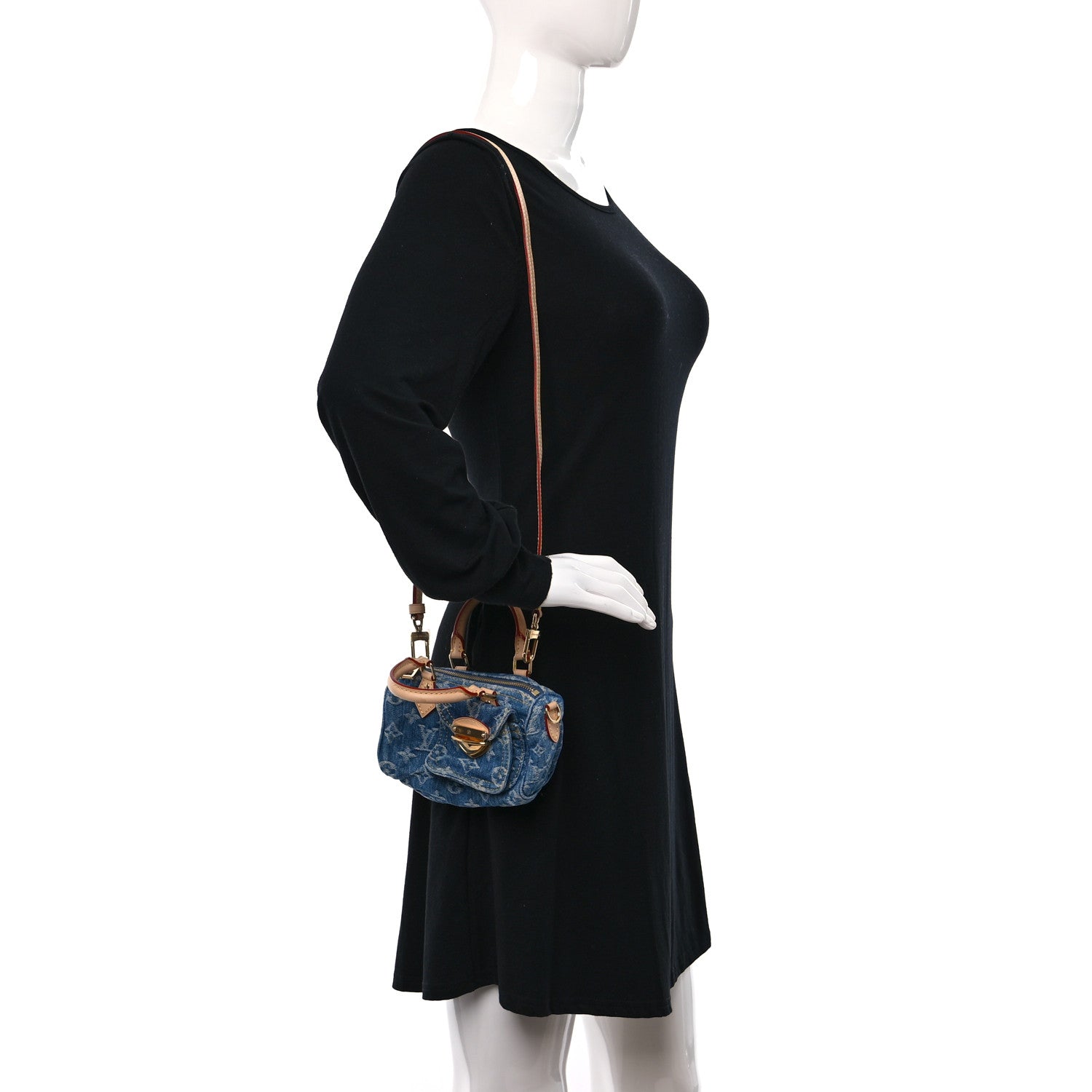 Louis Vuitton Monogram Denim Nano Speedy Blue 2 of 9