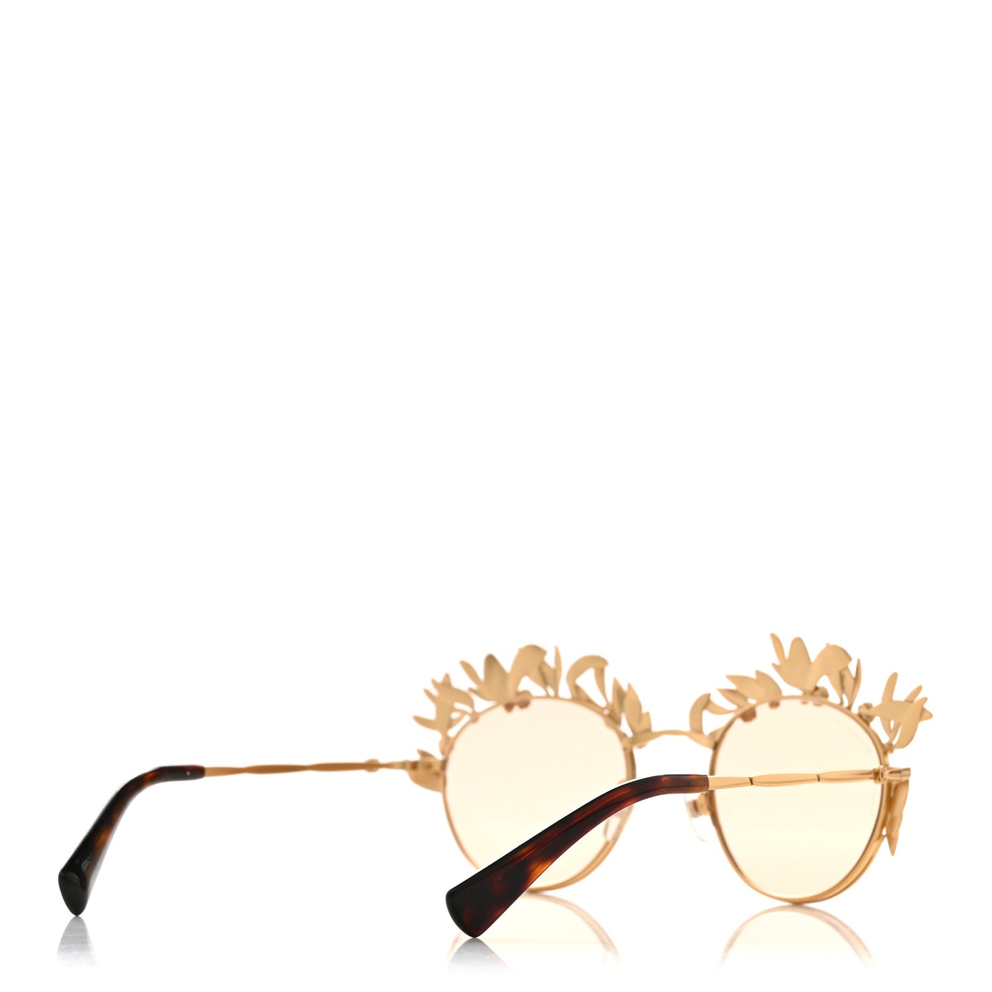 Round Pantos Sunglasses L-4732 Light Brown Gold