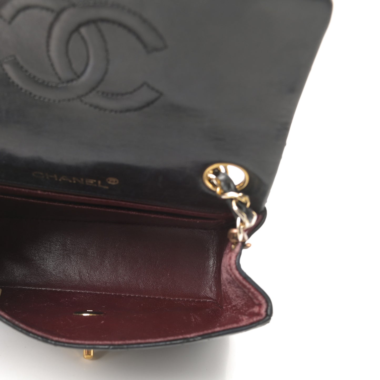 Lambskin Quilted Mini Square Flap Black