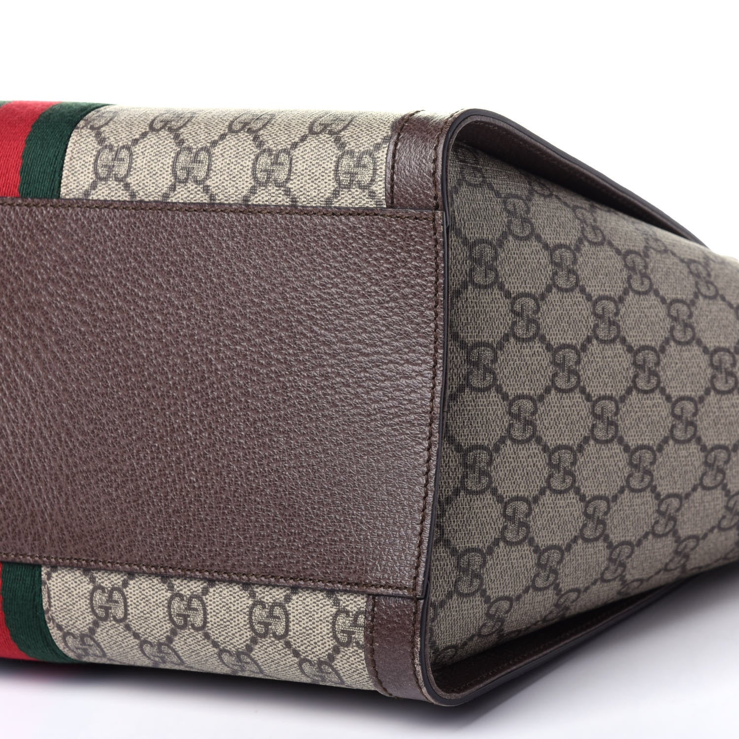 Gucci GG Supreme Monogram Web Medium Ophidia Tote Bag Brown 9 of 11