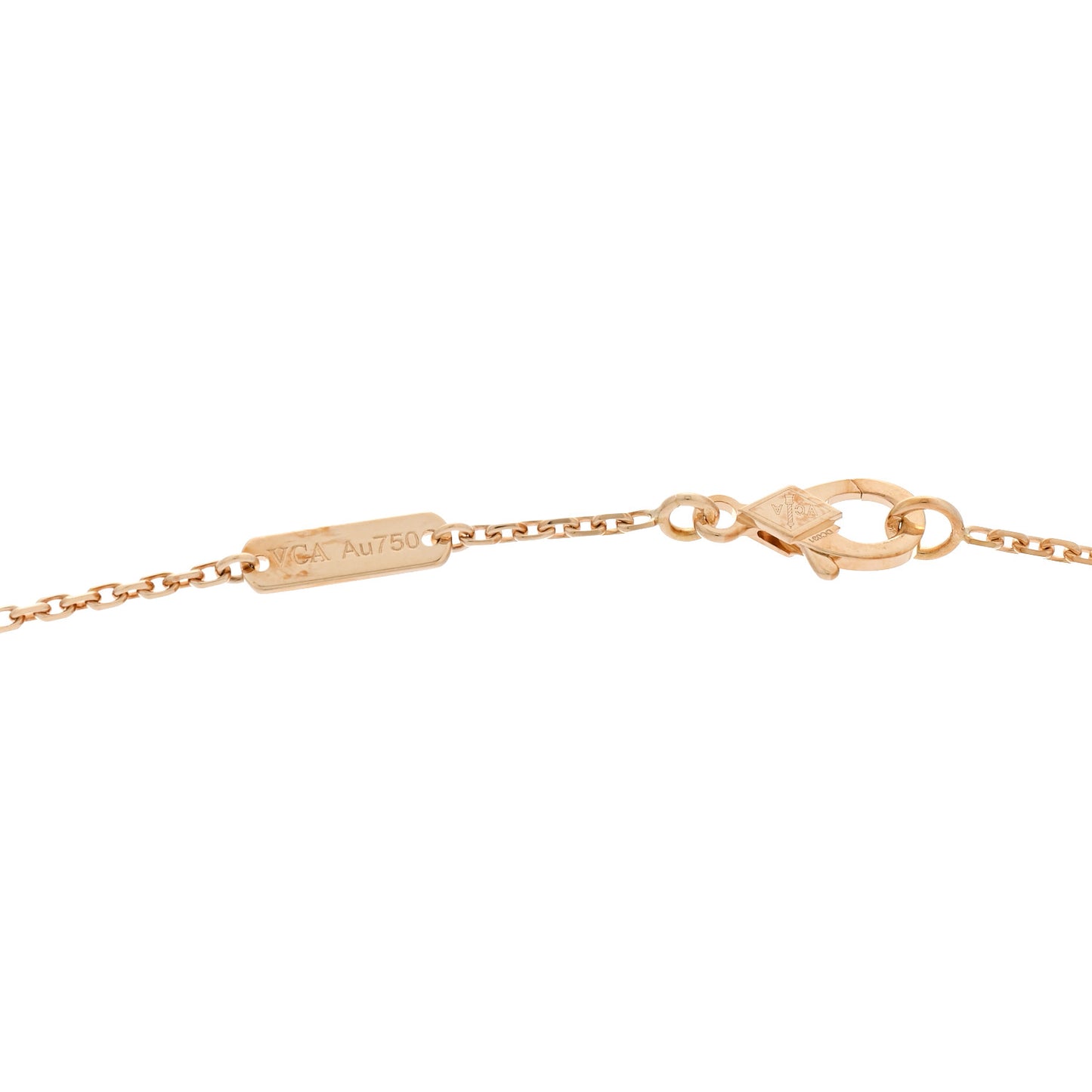 18K Yellow Gold Guilloché Vintage Alhambra Pendant Necklace